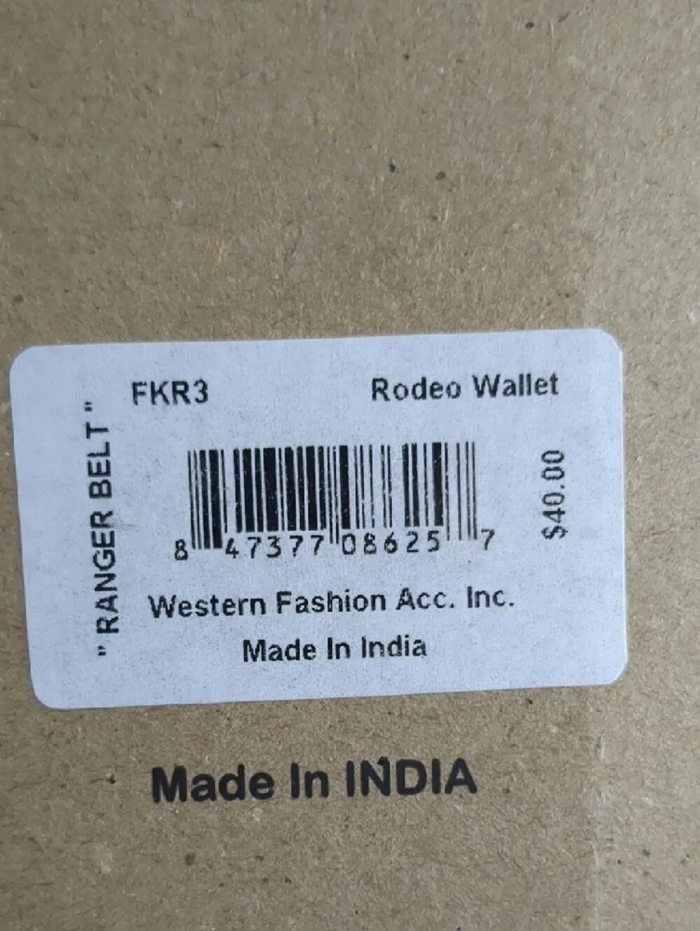 Ranger Belt Co Rodeo Wallet Croc Embossed Genuine Leather Western Brown FKR3